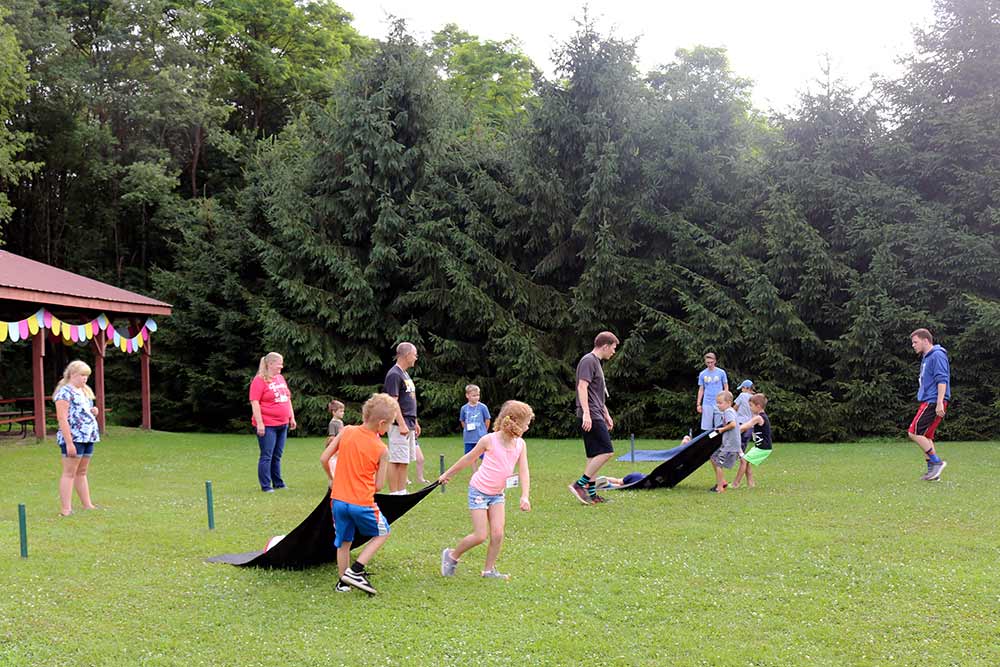 Children playing on the grass
